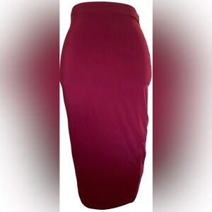 Missguided Bodycon Slinky Midi Burgundy Skirt Size 8